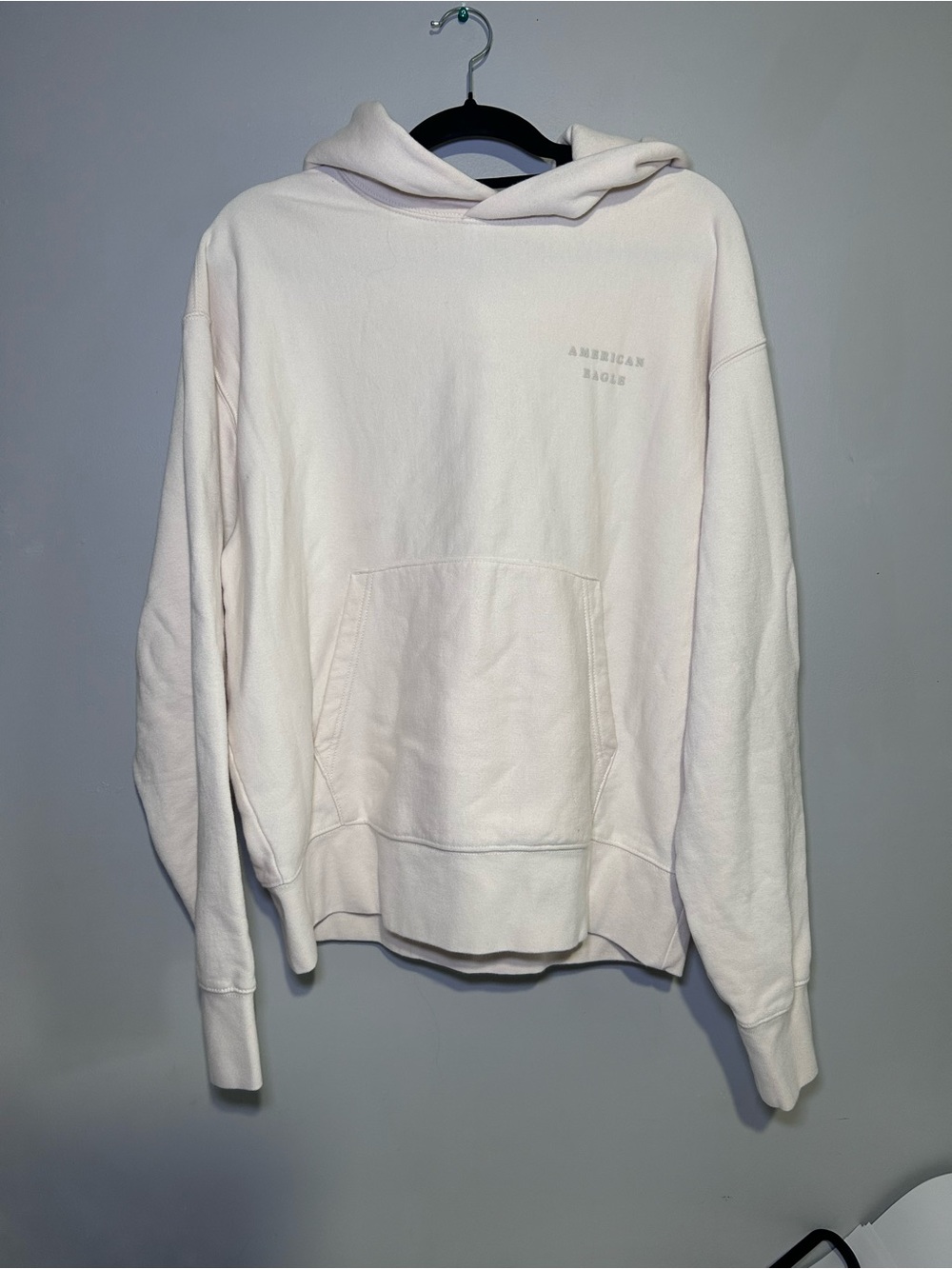 American Eagle Heritage Hoodie Cream Oversized Sweatshirt M NWT